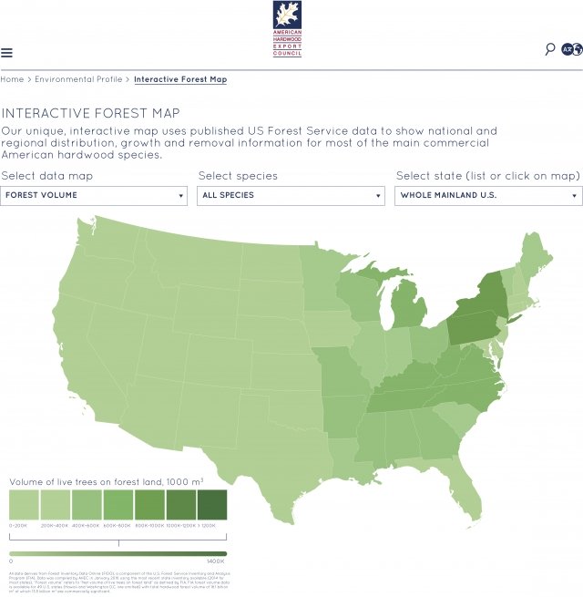 Interactive Forest Map Species Growth Removal